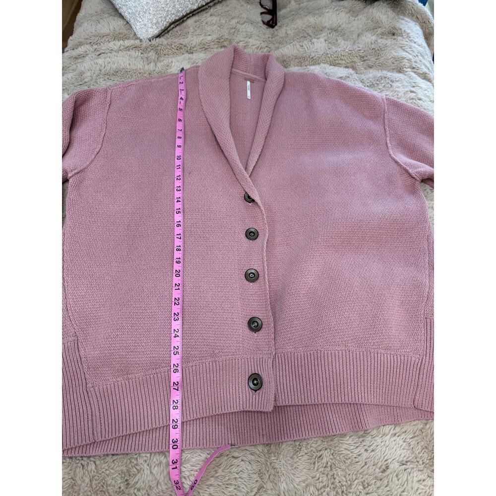 Free People $168 Chamomile Cardi M Oversized Rose Sugar Chunky Knit Cardigan - Picture 8 of 11